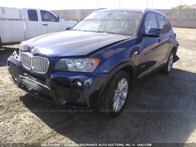 5UXWX9C54D0A20275 - 2013 BMW X3 XDRIVE28I ლურჯი ფოტო 2