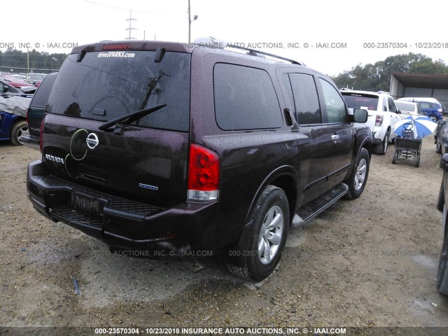 5N1BA0ND3EN602480 - 2014 NISSAN ARMADA SV/SL/PLATINUM MAROON photo 4