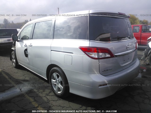 JN8AE2KP0F9129120 - 2015 NISSAN QUEST S/SV/SL/PLATINUM SILVER photo 3