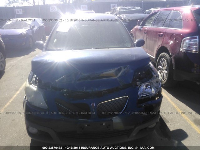 5Y2SL63895Z448308 - 2005 PONTIAC VIBE BLUE photo 6