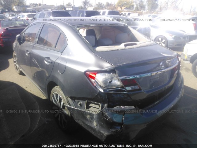 19XFB2F9XFE035649 - 2015 HONDA CIVIC EXL GRAY photo 3