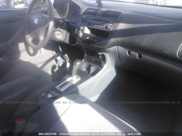 2HGES163X5H600066 - 2005 HONDA CIVIC DX VP SILVER photo 5