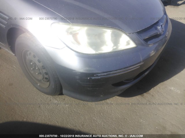 2HGES163X5H600066 - 2005 HONDA CIVIC DX VP SILVER photo 6