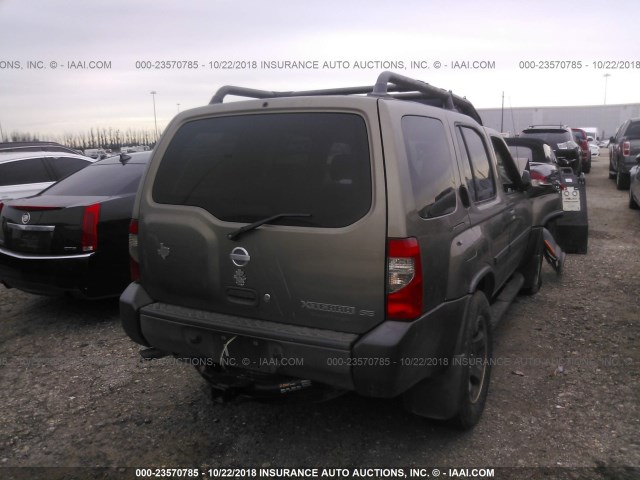 5N1MD28TX2C579933 - 2002 NISSAN XTERRA SE/SC TAN photo 4