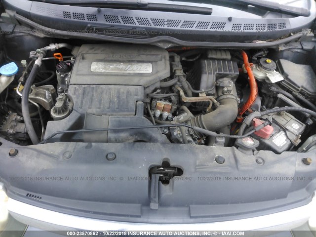 JHMFA36246S013430 - 2006 HONDA CIVIC HYBRID GRAY photo 10