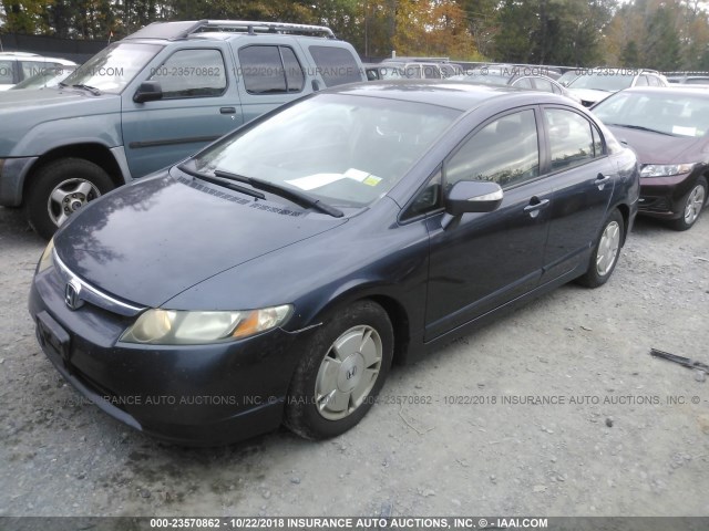 JHMFA36246S013430 - 2006 HONDA CIVIC HYBRID GRAY photo 2