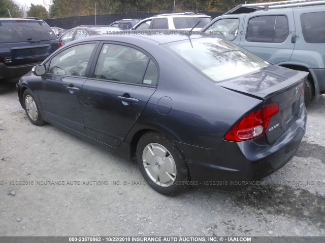 JHMFA36246S013430 - 2006 HONDA CIVIC HYBRID GRAY photo 3