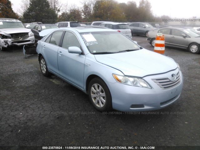 4T1BB46K08U041876 - 2008 TOYOTA CAMRY HYBRID BLUE photo 1