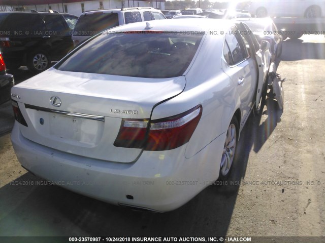 JTHBL46F585059755 - 2008 LEXUS LS 460 WHITE photo 4