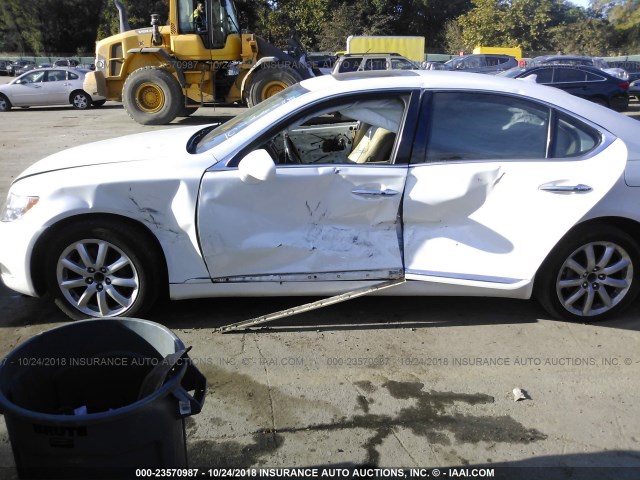 JTHBL46F585059755 - 2008 LEXUS LS 460 WHITE photo 6