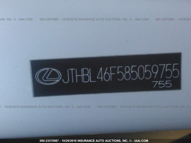 JTHBL46F585059755 - 2008 LEXUS LS 460 WHITE photo 9