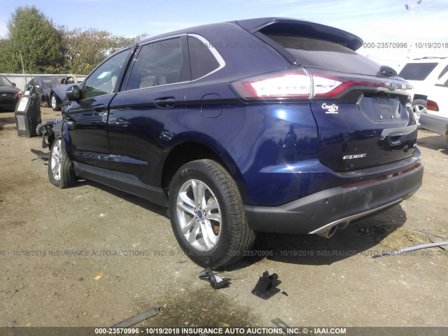 2FMPK3J86GBB48253 - 2016 FORD EDGE SEL BLUE photo 3