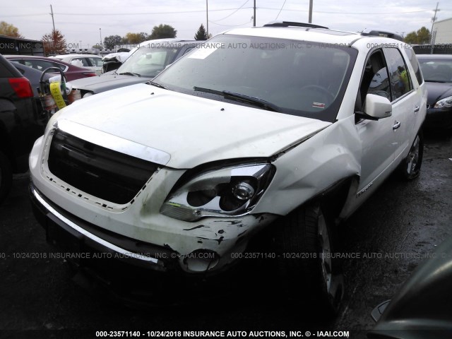 1GKEV23708J262901 - 2008 GMC ACADIA SLT-1 WHITE photo 2