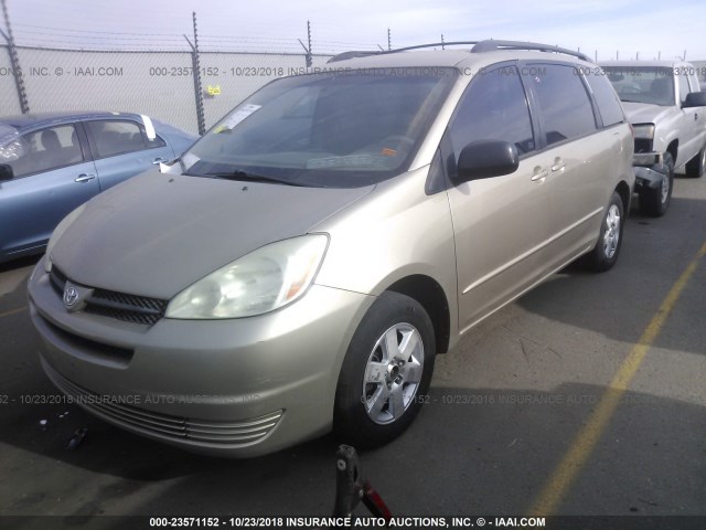 5TDZA23C64S077447 - 2004 TOYOTA SIENNA CE/LE GOLD photo 2