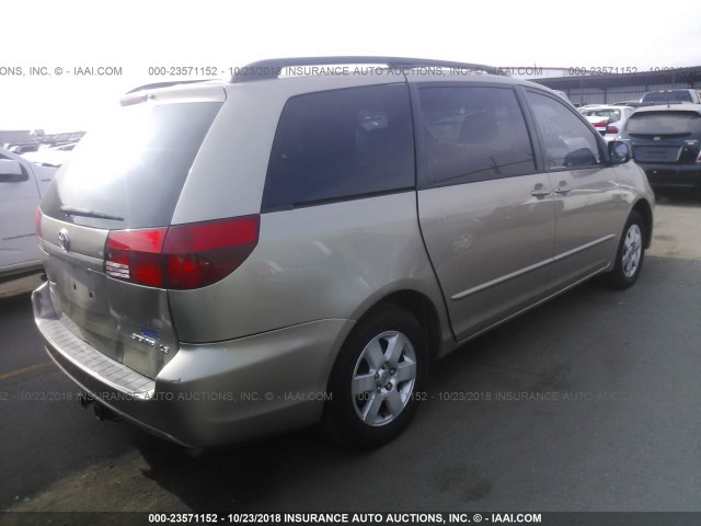 5TDZA23C64S077447 - 2004 TOYOTA SIENNA CE/LE GOLD photo 4