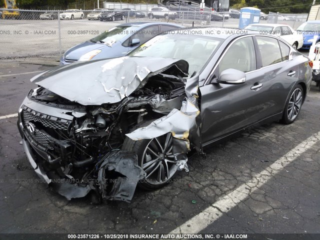 JN1CV7AP6HM640675 - 2017 INFINITI Q50 PREMIUM GRAY photo 2