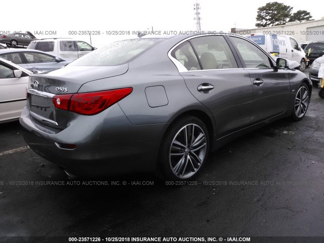 JN1CV7AP6HM640675 - 2017 INFINITI Q50 PREMIUM GRAY photo 4