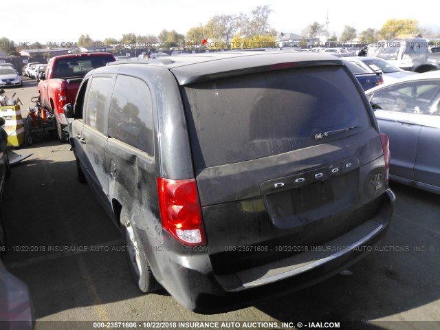 2C4RDGCG2CR352827 - 2012 DODGE GRAND CARAVAN SXT BLACK photo 3