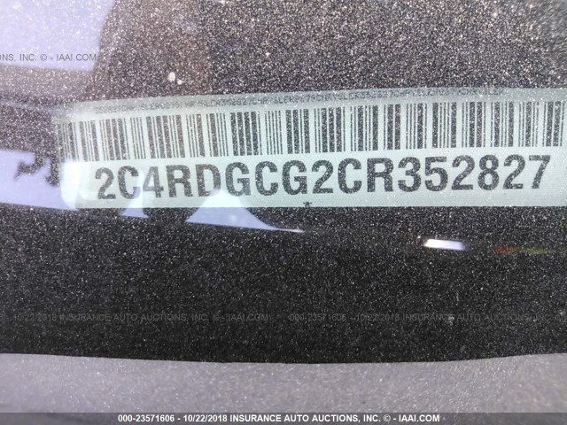 2C4RDGCG2CR352827 - 2012 DODGE GRAND CARAVAN SXT BLACK photo 9