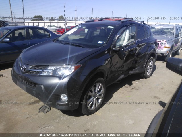 2T3DFREV1FW402803 - 2015 TOYOTA RAV4 LIMITED GRAY photo 2