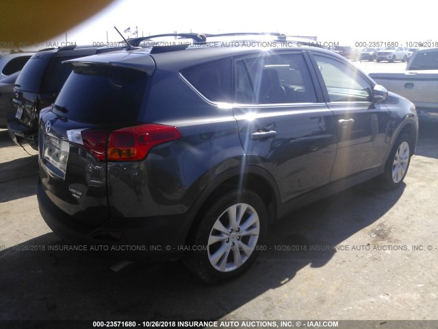 2T3DFREV1FW402803 - 2015 TOYOTA RAV4 LIMITED GRAY photo 4