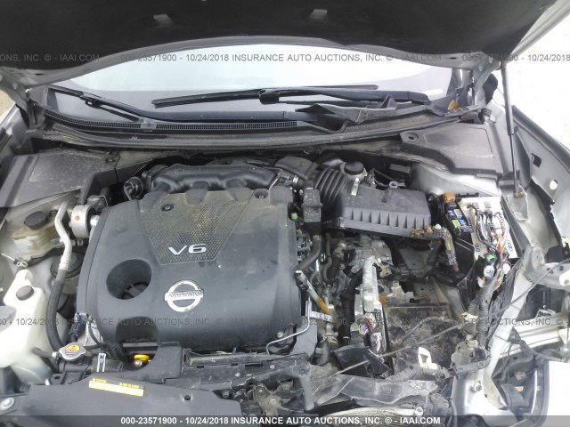 1N4AA5APXCC857266 - 2012 NISSAN MAXIMA S/SV SILVER photo 10