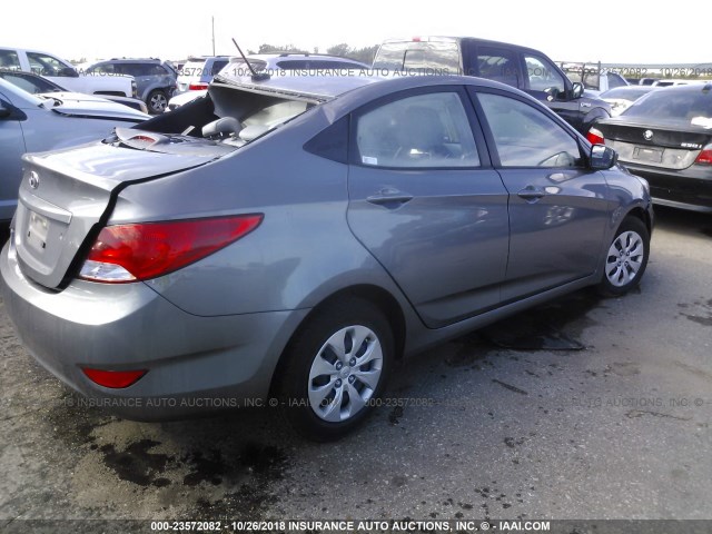 KMHCT4AE9HU194954 - 2017 HYUNDAI ACCENT SE GRAY photo 4