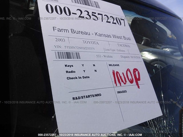 5TEHN72N93Z253375 - 2003 TOYOTA TACOMA DOUBLE CAB 黑色 照片 7