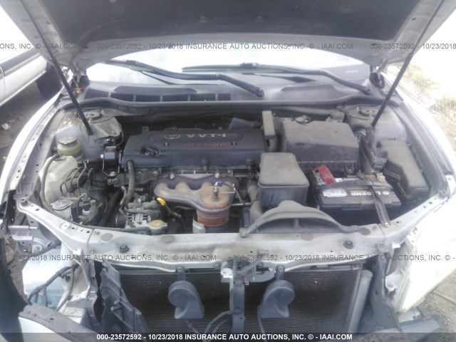 JTNBE46K173042806 - 2007 TOYOTA CAMRY NEW GENERAT CE/LE/XLE/SE SILVER photo 10
