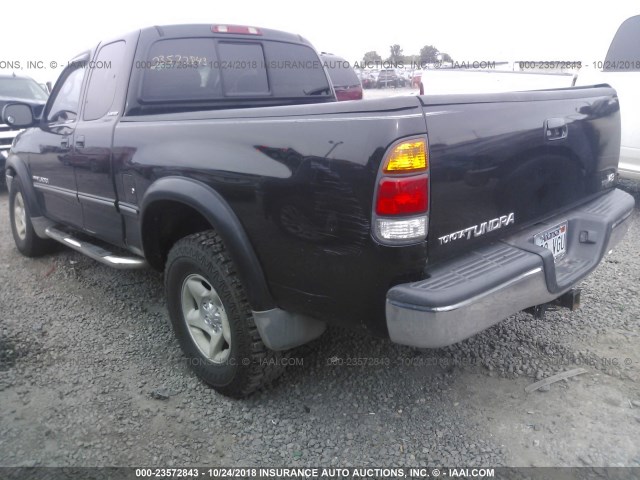 5TBRT38172S312984 - 2002 TOYOTA TUNDRA ACCESS CAB LIMITED BLACK photo 3