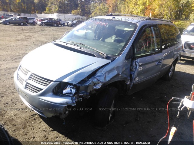 2D4GP44L56R658565 - 2006 DODGE GRAND CARAVAN SXT Light Blue photo 2