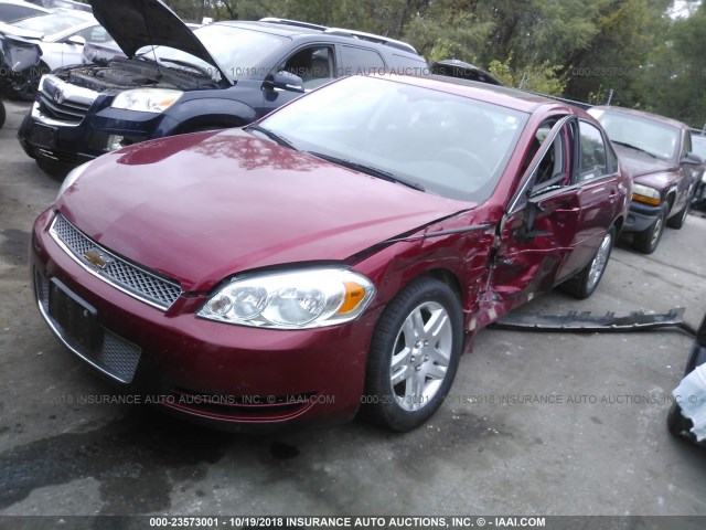 2G1WB5E31F1128354 - 2015 CHEVROLET IMPALA LIMITED LT RED photo 2