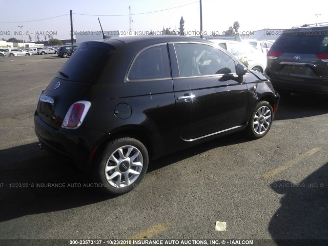 3C3CFFKRXGT205451 - 2016 FIAT 500 EASY BLACK photo 4