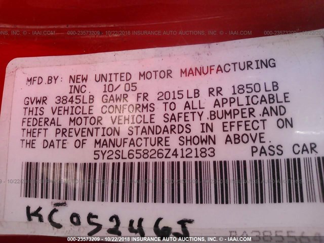 5Y2SL65826Z412183 - 2006 PONTIAC VIBE RED photo 9