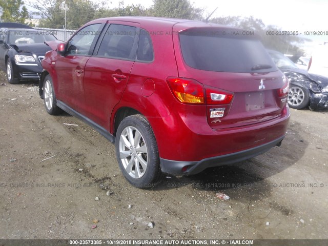 4A4AP3AUXFE006475 - 2015 MITSUBISHI OUTLANDER SPORT ES RED photo 3