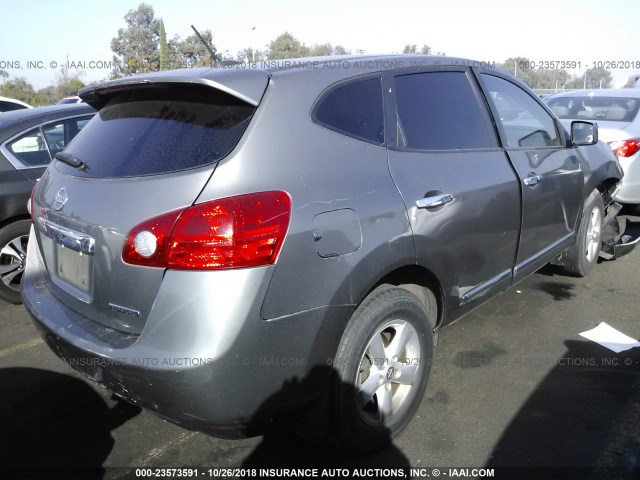 JN8AS5MT8CW614185 - 2012 NISSAN ROGUE S/SV GRAY photo 4