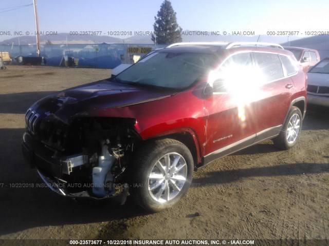 1C4PJMDS3FW749878 - 2015 JEEP CHEROKEE LIMITED RED photo 2