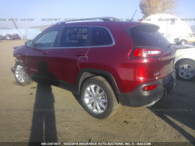 1C4PJMDS3FW749878 - 2015 JEEP CHEROKEE LIMITED RED photo 3