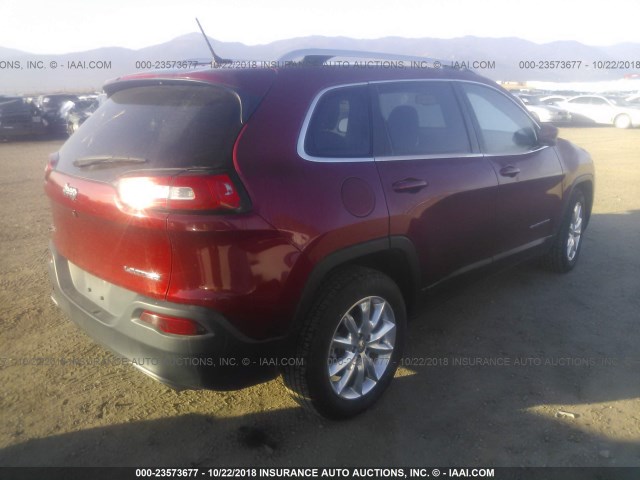 1C4PJMDS3FW749878 - 2015 JEEP CHEROKEE LIMITED RED photo 4