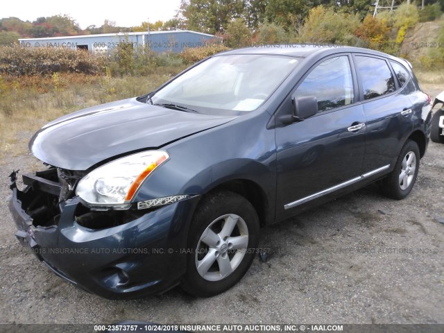 JN8AS5MV0CW701290 - 2012 NISSAN ROGUE S/SV GRAY photo 2