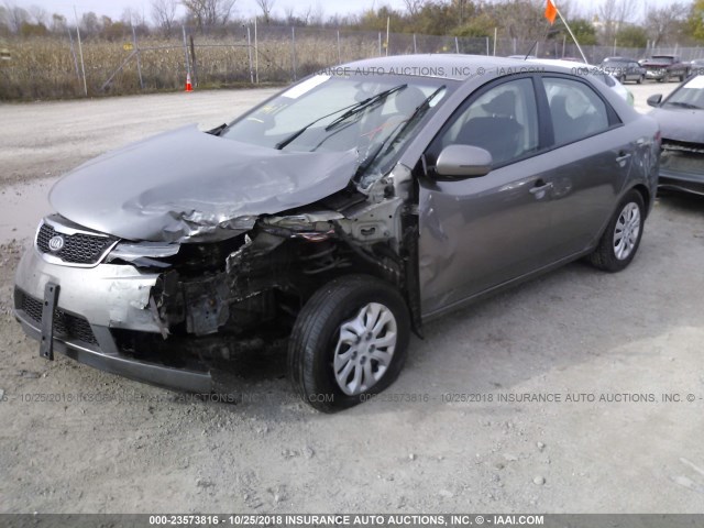 KNAFU4A23C5548374 - 2012 KIA FORTE EX GRAY photo 2