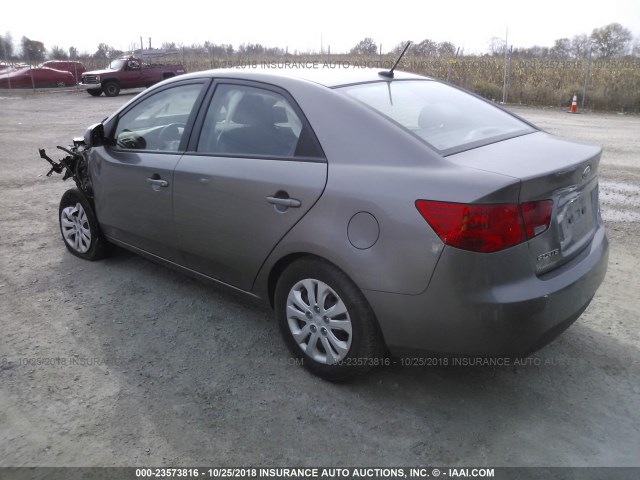 KNAFU4A23C5548374 - 2012 KIA FORTE EX GRAY photo 3