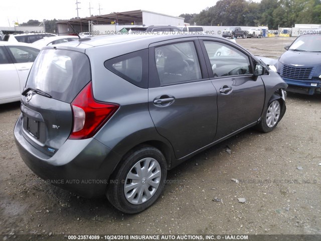 3N1CE2CP2GL351236 - 2016 NISSAN VERSA NOTE S/S PLUS/SV/SL/SR GRAY photo 4