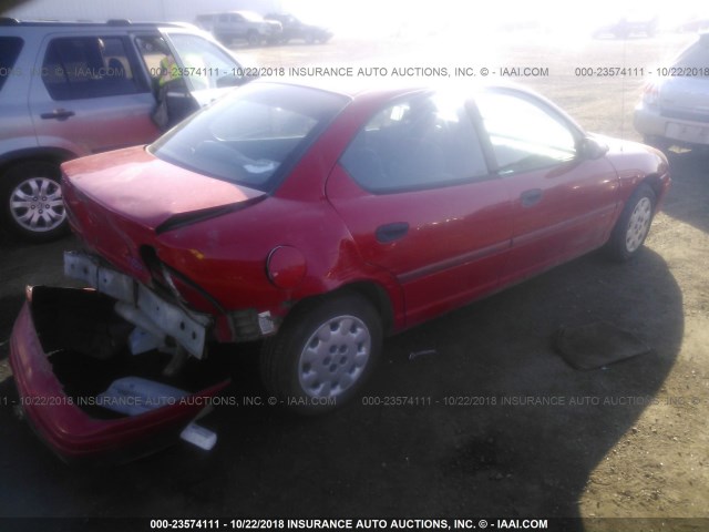 1B3ES47C7VD308243 - 1997 DODGE NEON HIGHLINE/SPORT RED photo 4