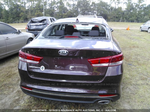 5XXGT4L35JG273731 - 2018 KIA OPTIMA LX/S PURPLE photo 6