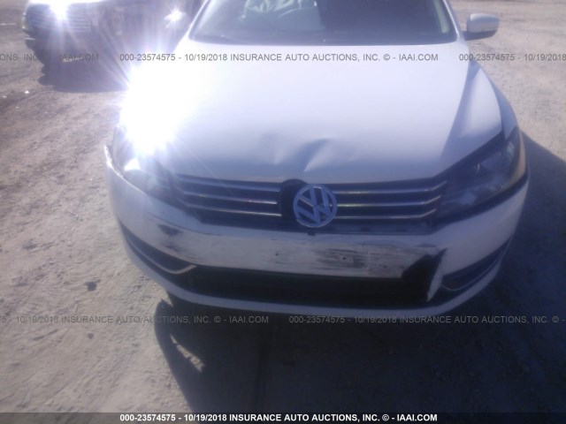 1VWBH7A37DC099310 - 2013 VOLKSWAGEN PASSAT SE WHITE photo 6