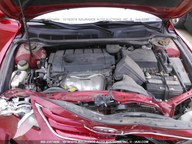 4T4BF3EK3AR078528 - 2010 TOYOTA CAMRY SE/LE/XLE RED photo 10