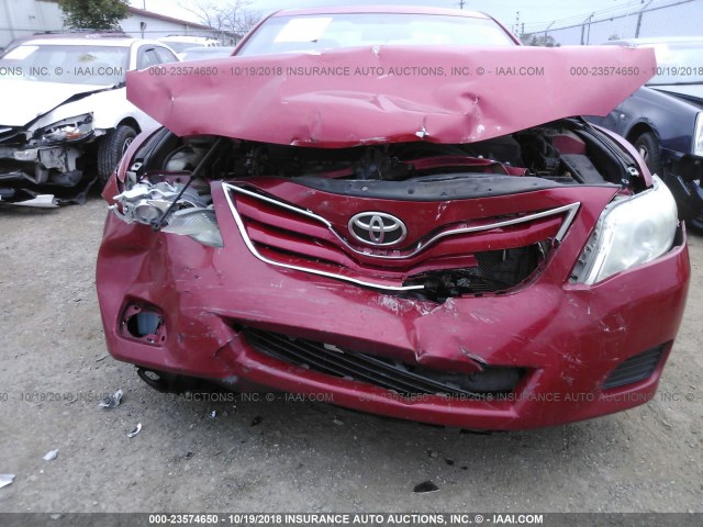 4T4BF3EK3AR078528 - 2010 TOYOTA CAMRY SE/LE/XLE RED photo 6