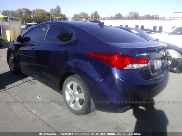 5NPDH4AE7DH276471 - 2013 HYUNDAI ELANTRA GLS/LIMITED BLUE photo 3