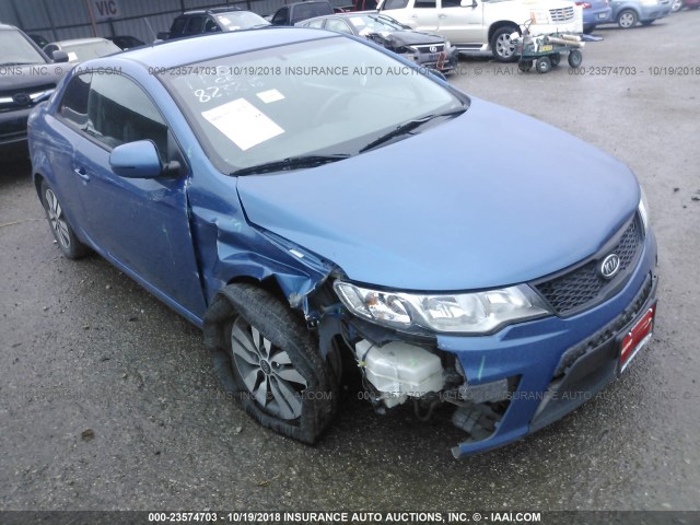 KNAFU6A2XD5739240 - 2013 KIA FORTE EX BLUE photo 1